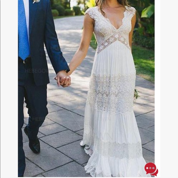 A-line Boho Wedding Dress - Picture 2 of 9